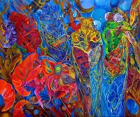 Zikaden<br />&Ouml;l auf Leinwand<br />150 x 180 cm<br />2009