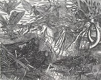 Invasion<br />Zink&auml;tzung<br />40 x 50 cm<br />2010