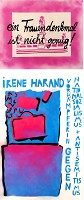 Irene Harand<br />Spray auf Papier, zweiteilig, Installationsgr&ouml;&szlig;e 185 x 61 cm, 2023<br />Irene Harand geb. 06.09.1900 in Wien - gest. 03.02.1975 in New York City, USA<br />Christliche Vork&auml;mpferin gegen Nationalsozialismus und Antisemitismus.<br />Ihr bronzenes Denkmal von Stephan Hilge steht seit 2010 auf dem Irene-Harand-Platz in Wien