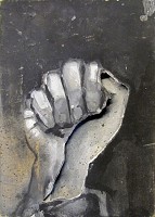 Sieg Berlin, 1991<br />Buchobjekt, Unikat, signiert<br />4 Seiten Schwarz-Wei&szlig;-Acrylfarbe<br />Karton ausgeschnittene Form<br />Klebeband, 25&thinsp;&times;&thinsp;18 cm<br />&copy; Christoph Mauler, Foto: Hubert Kretschmer